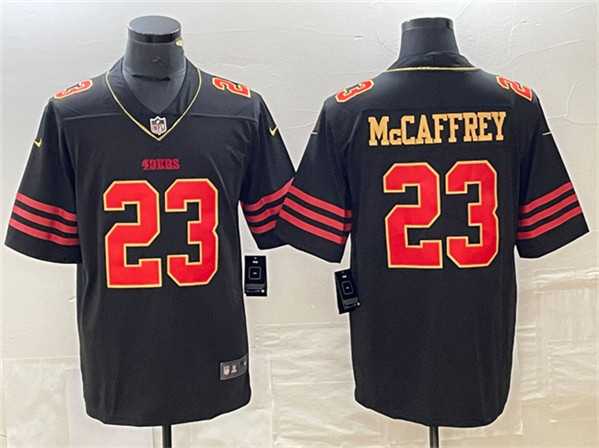 Mens San Francisco 49ers #23 Christian McCaffrey Black Limited Jersey->->